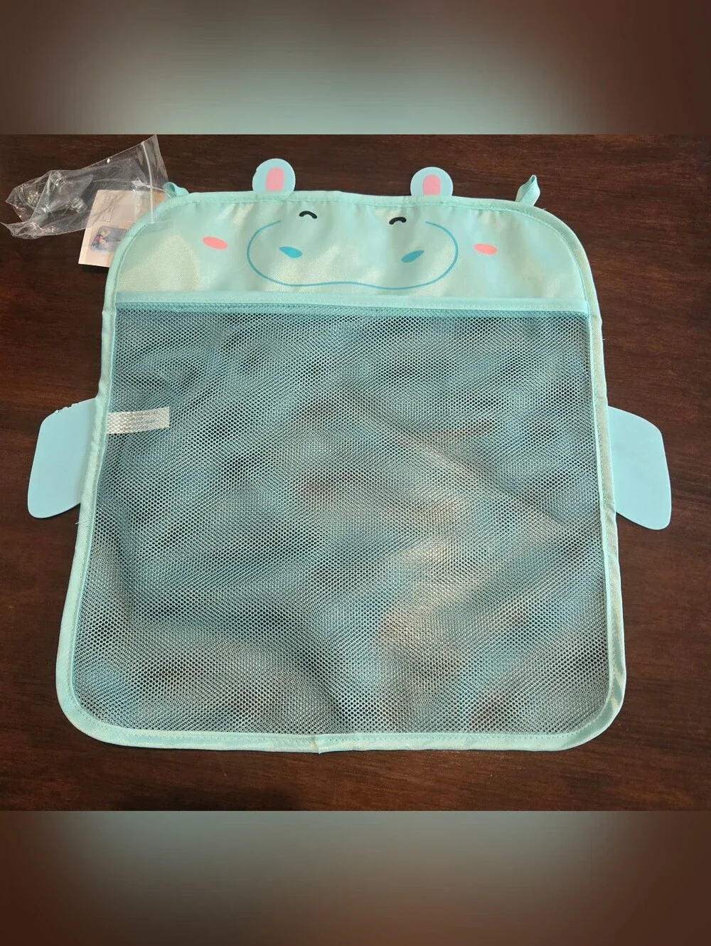 Kids Mesh Bath Toy Organizer - Light Blue Hippo Design